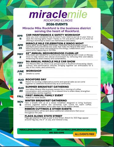 Miracle Mile Rockford Annual Events Calendar